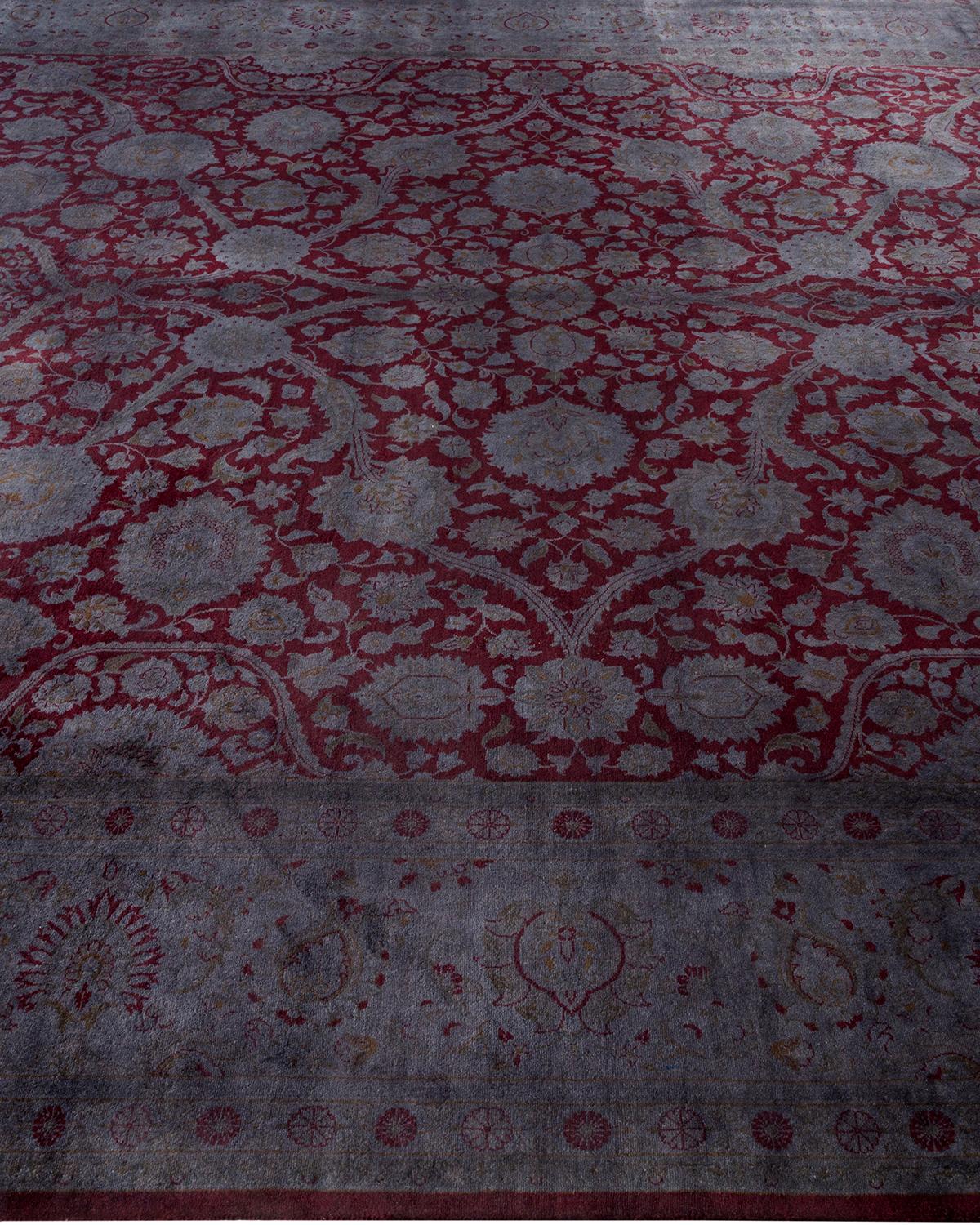 Tapis contemporain surdimensionné rouge, noué à la main, unique en son genre Neuf - En vente à Norwalk, CT