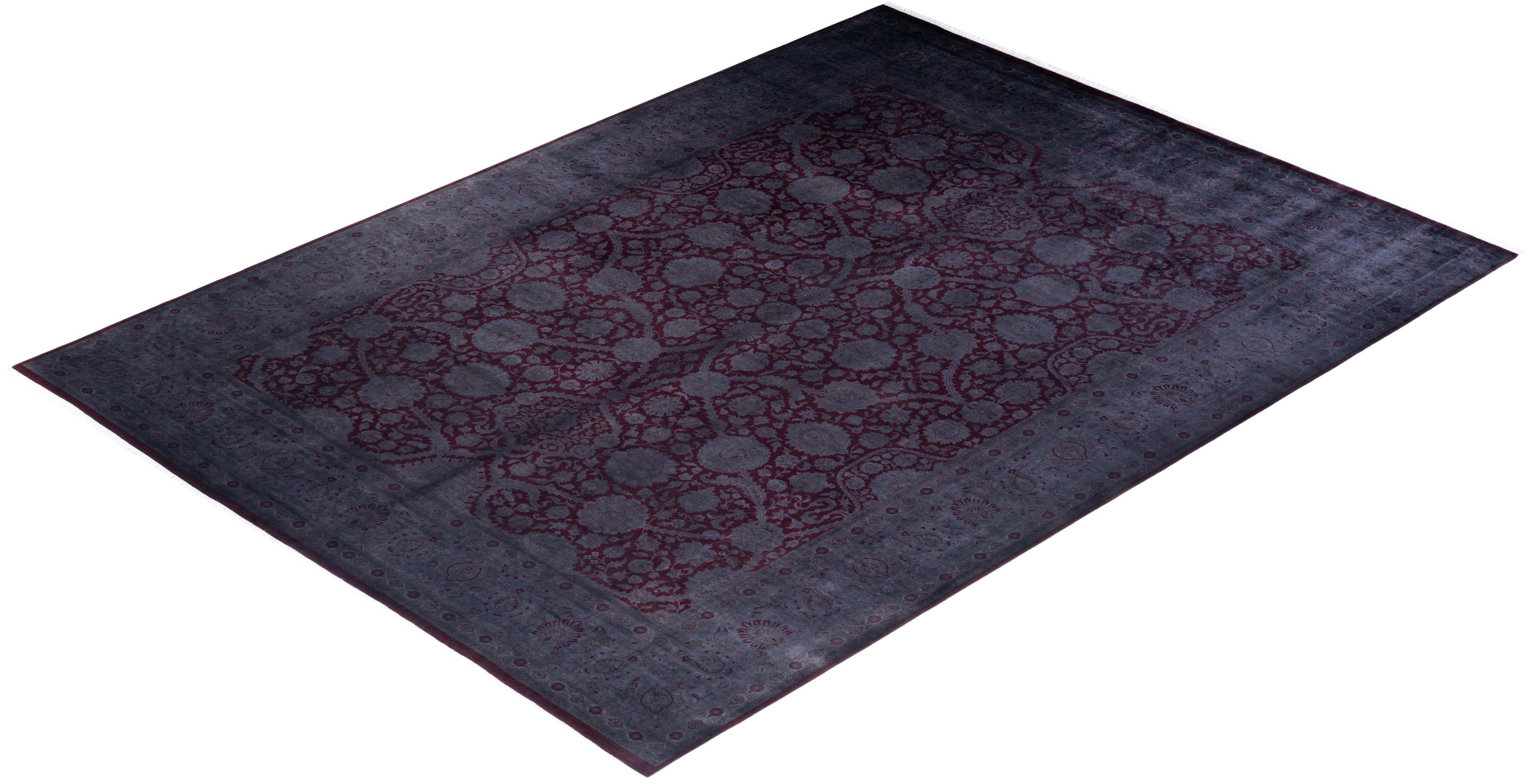 Tapis contemporain surdimensionné rouge, noué à la main, unique en son genre en vente 2