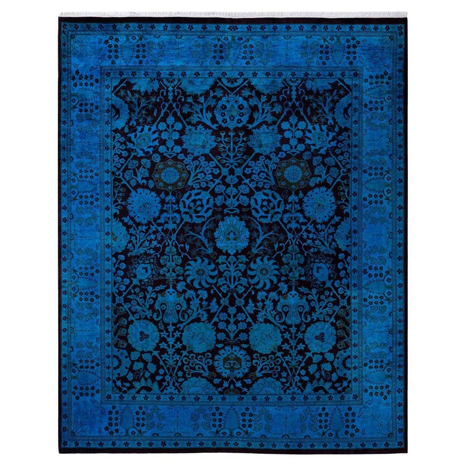 One of a Kind Hand Knotted Contemporary Overdyed Red Area Rug For Sale ...