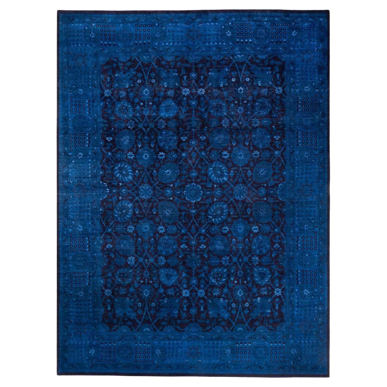 One of a Kind Hand Knotted Contemporary Overdyed Red Area Rug For Sale ...