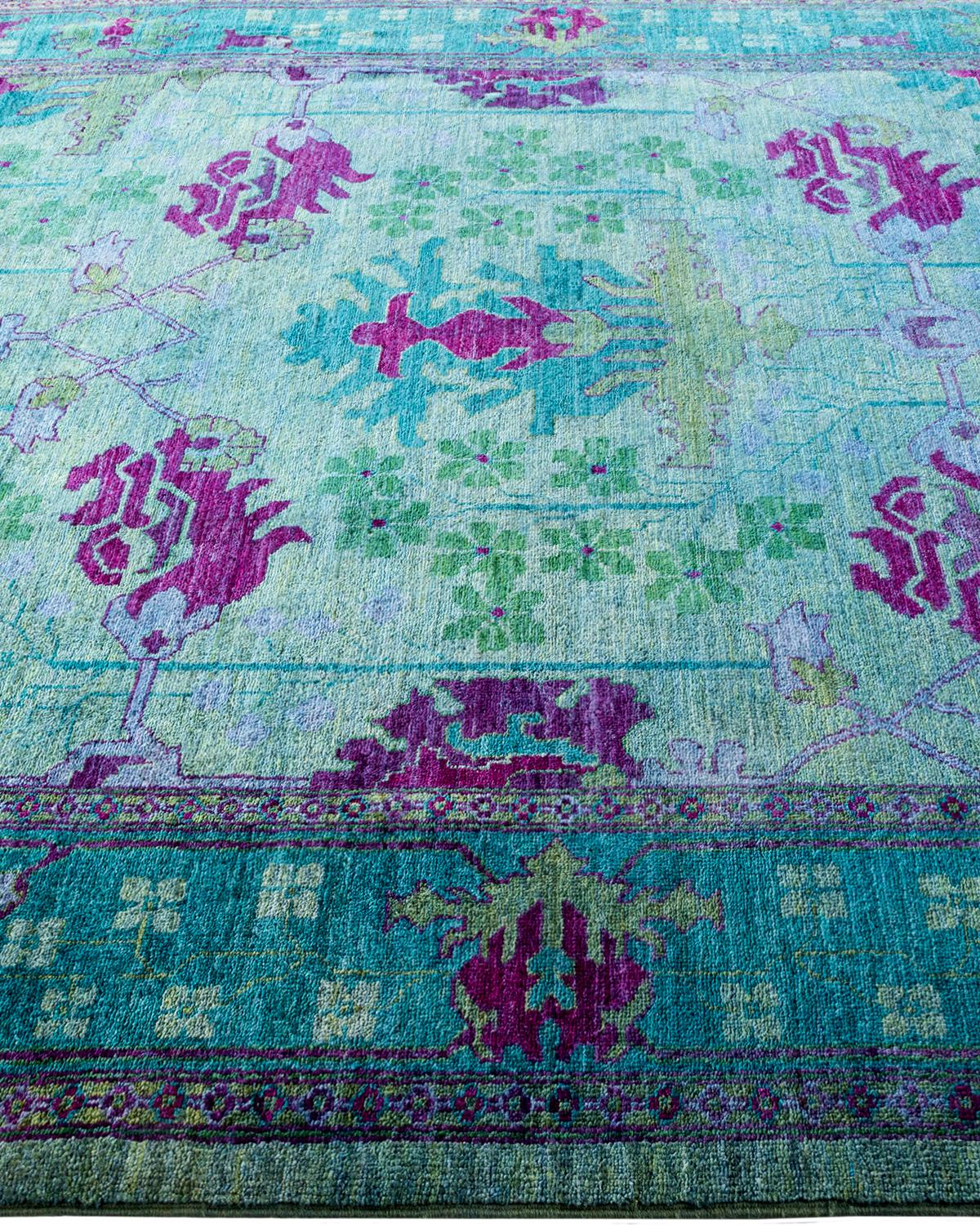 One of a Kind Hand Knotted Contemporary Overdyed Yellow Area Rug In New Condition For Sale In Norwalk, CT