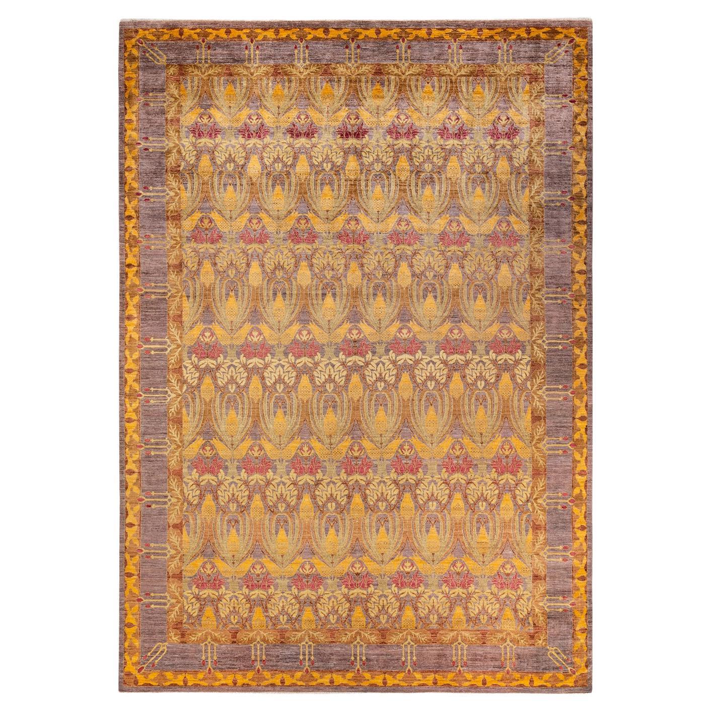 One-of-a-kind Hand Knotted Floral Arts & Crafts Beige Area Rug