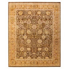 One-of-a-kind Hand Knotted Floral Eclectic Brown Area Rug