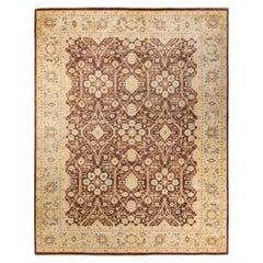 One-of-a-kind Hand Knotted Floral Eclectic Brown Area Rug