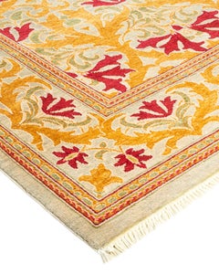One-of-a-kind Hand Knotted Floral Eclectic Ivory Area Rug