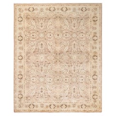 One-Of-A-Kind Hand Knotted Floral Eclectic Ivory Area Rug 5' 2" x 6' 3"