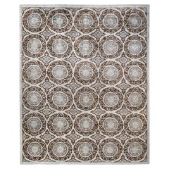 One-of-a-Kind Hand Knotted Floral Eclectic Ivory Area Rug