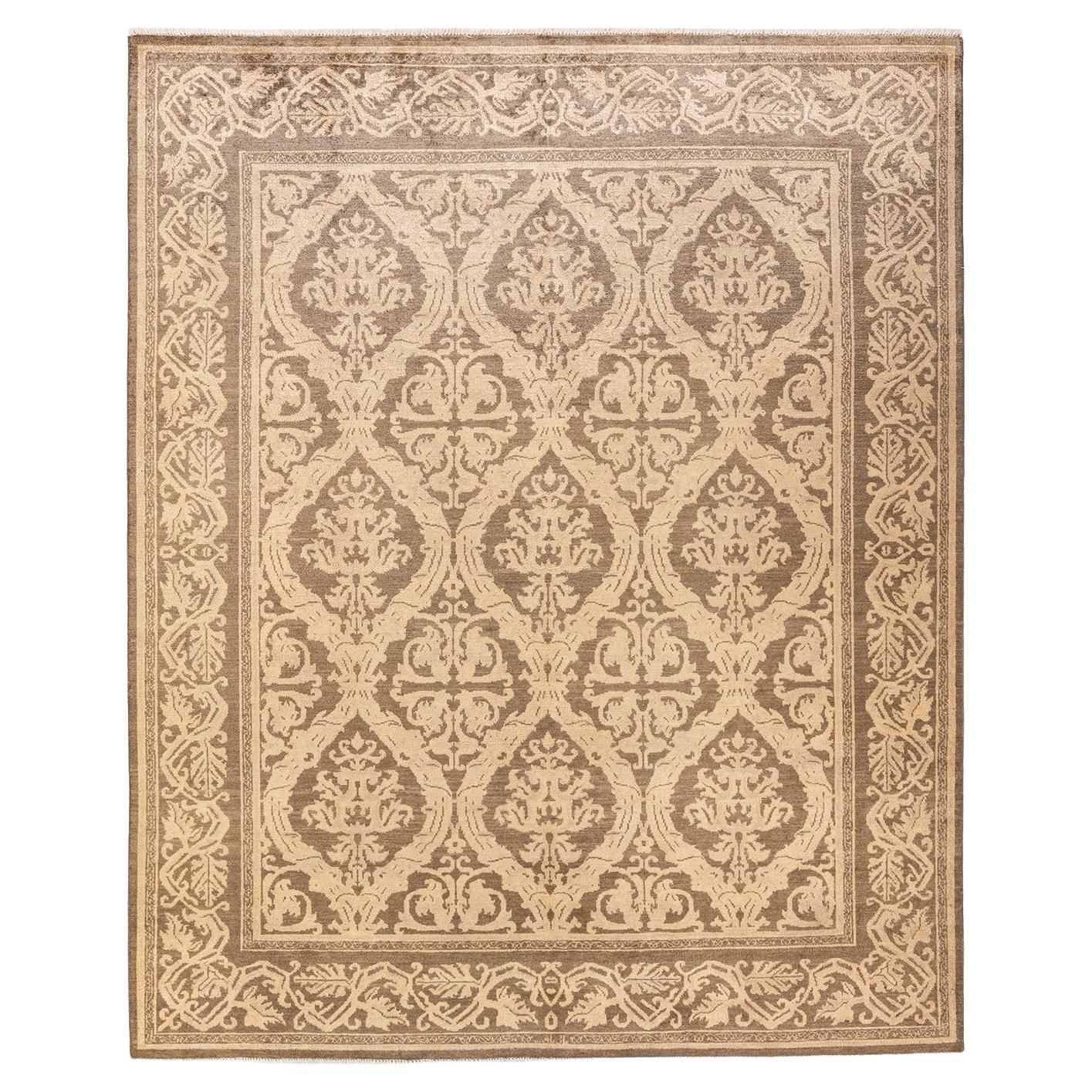 One-of-a-kind Hand Knotted Floral Eclectic Ivory Area Rug