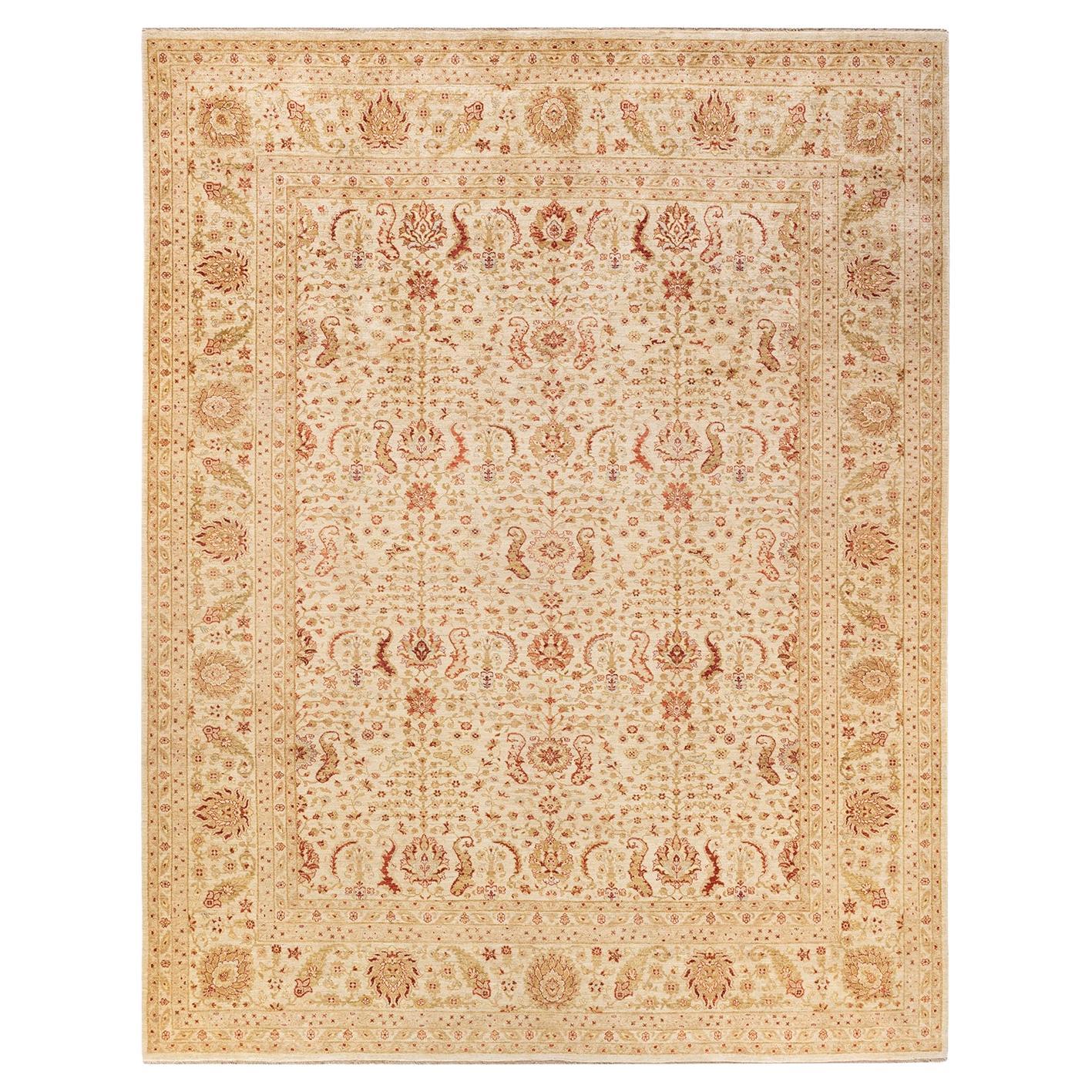 One-of-a-kind Hand Knotted Floral Eclectic Ivory Area Rug