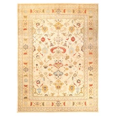 One-of-a-kind Hand Knotted Floral Eclectic Ivory Area Rug