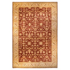One-of-a-kind Hand Knotted Floral Eclectic Orange Area Rug
