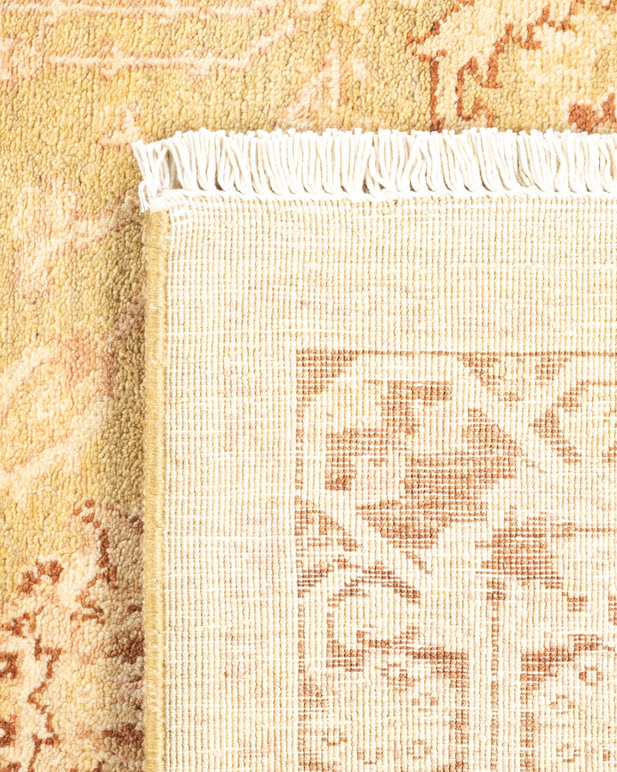 Contemporary One-of-a-kind Hand Knotted Floral Eclectic Orange Area Rug For Sale
