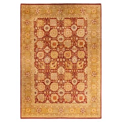 One-of-a-kind Hand Knotted Floral Eclectic Red Area Rug