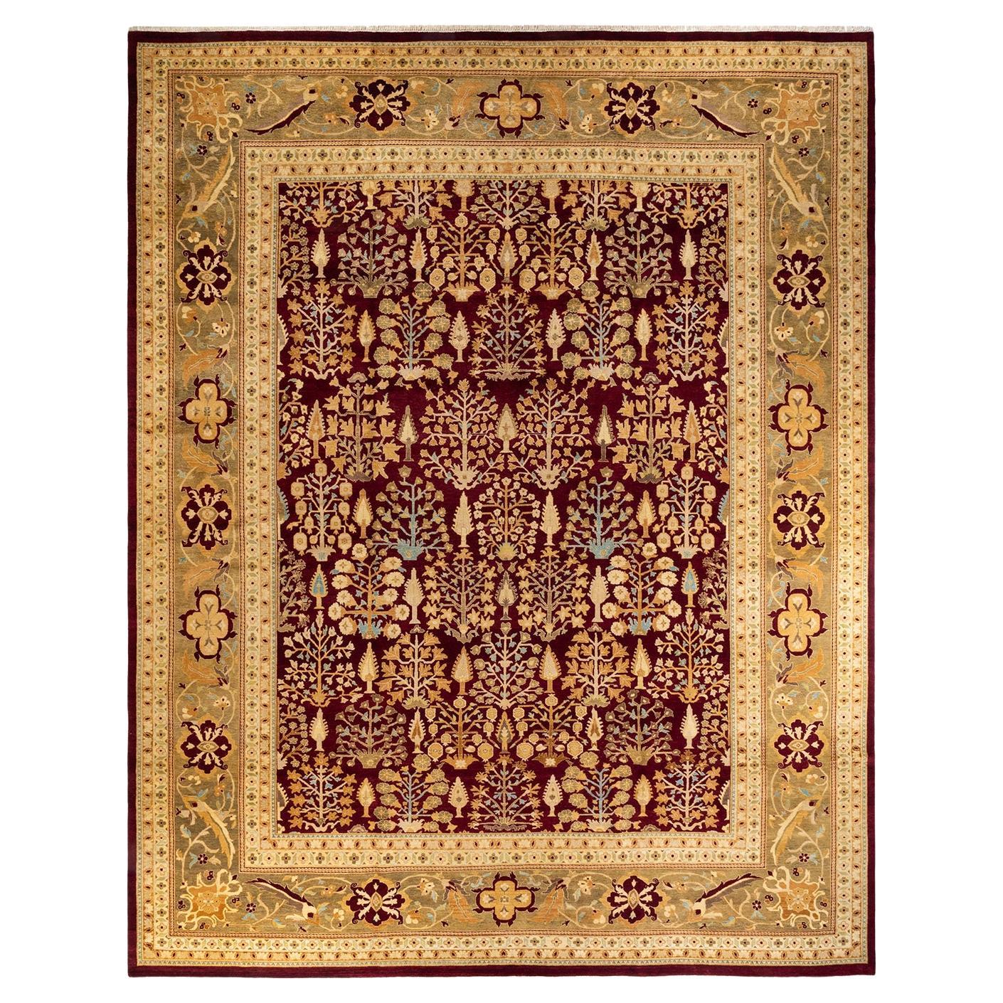 One-of-a-kind Hand Knotted Floral Eclectic Red Area Rug