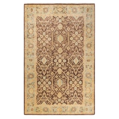 One-of-a-Kind Hand Knotted Floral Eclectic Red Area Rug