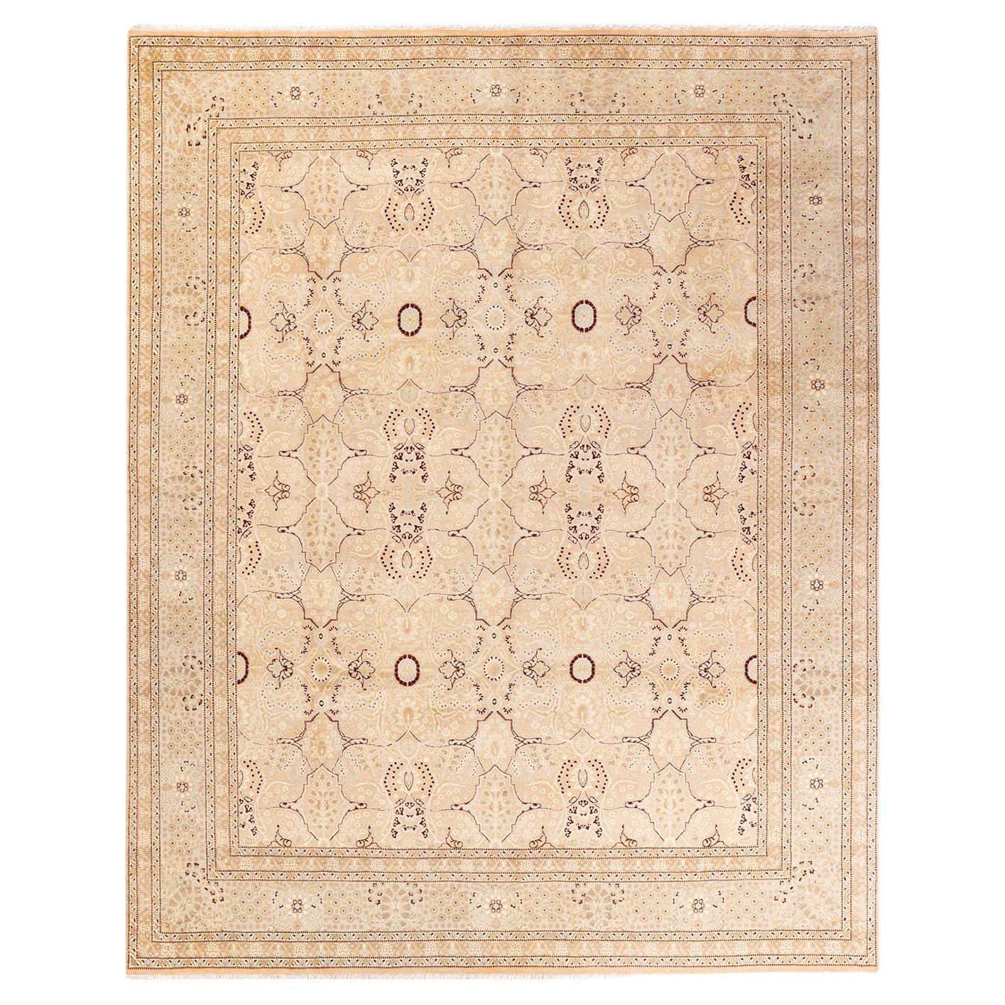 One-of-a-kind Hand Knotted Floral Mogul Beige Area Rug