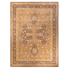 One-of-a-kind Hand Knotted Floral Mogul Brown Area Rug