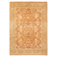 One-of-a-kind Hand Knotted Floral Mogul Brown Area Rug