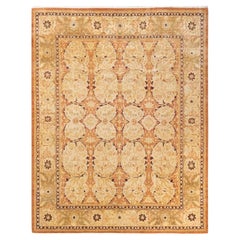 One-Of-A-Kind Hand Knotted Floral Mogul Brown Area Rug