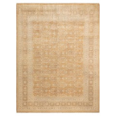 One-of-a-kind Hand Knotted Floral Mogul Brown Area Rug