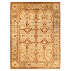 One-of-a-Kind Hand Knotted Floral Mogul Brown Area Rug