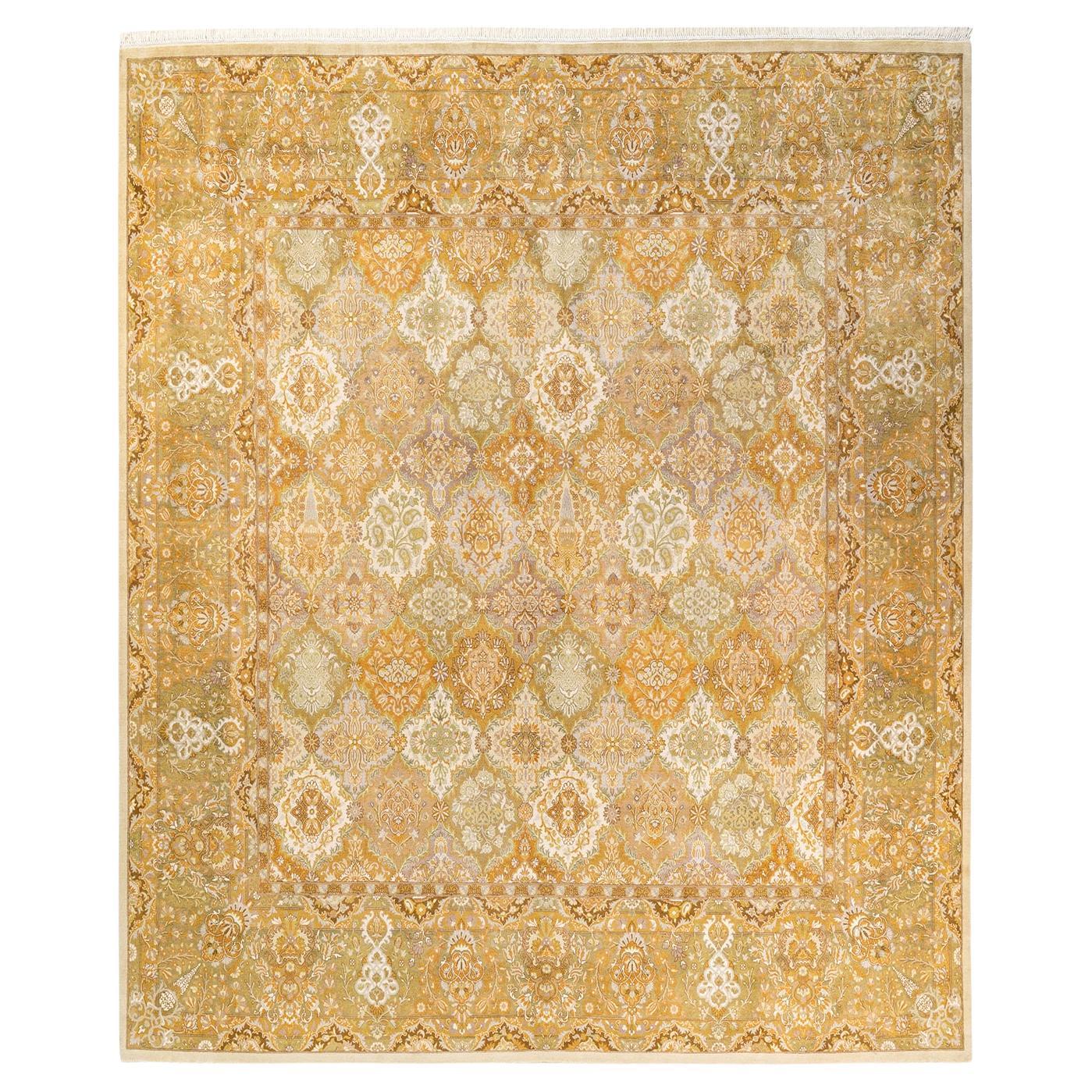 One-of-a-kind Hand Knotted Floral Mogul Ivory Area Rug