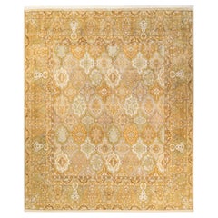 One-of-a-kind Hand Knotted Floral Mogul Ivory Area Rug