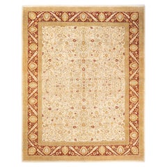 One-of-a-kind Hand Knotted Floral Mogul Ivory Area Rug