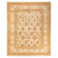 One-of-a-kind Hand Knotted Floral Mogul Ivory Area Rug