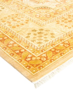 One-of-a-Kind Hand Knotted Floral Mogul Ivory Area Rug 8' 4" x 10' 6"