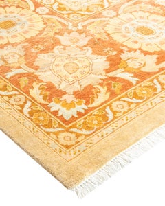 One-of-a-kind Hand Knotted Floral Mogul Ivory Area Rug 9' 2" x 12' 5"
