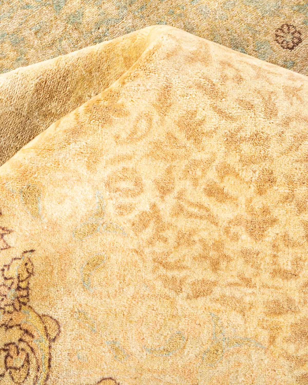 Tapis Mogul ivoire à fleurs noué à la main - Exemplaire unique en vente 1