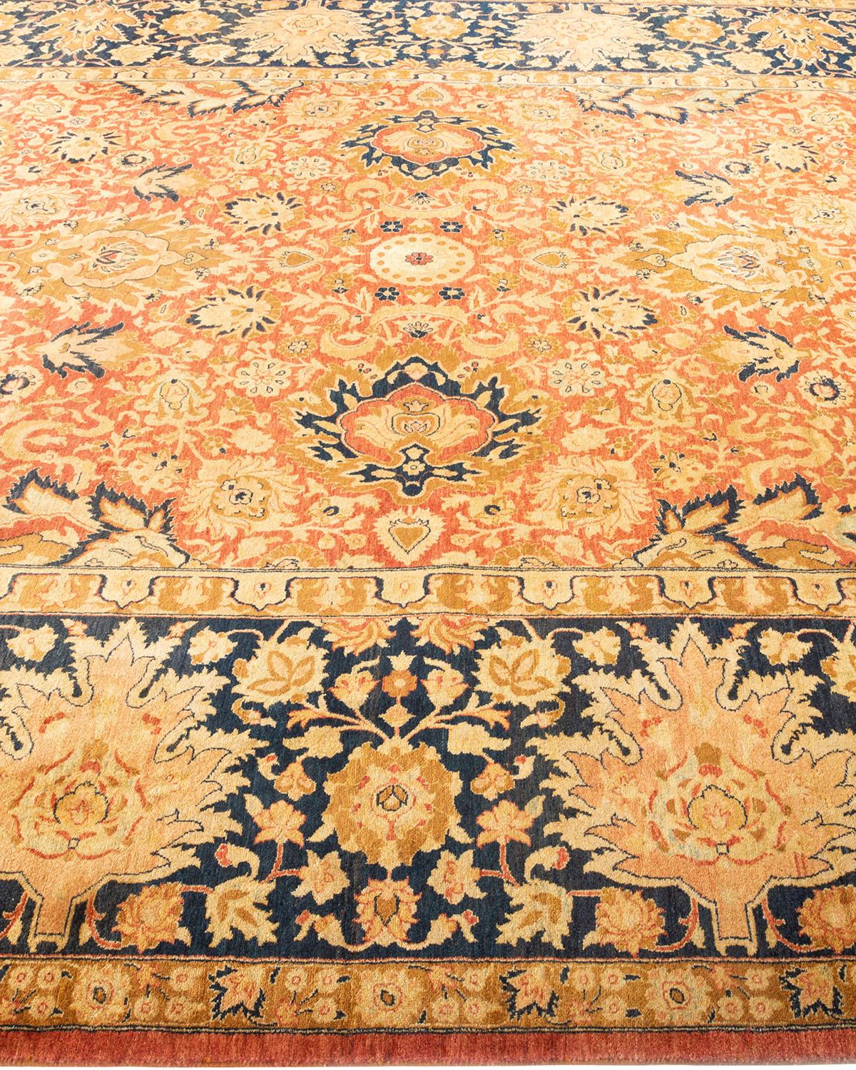 Tapis unique en son genre, noué à la main, à motifs floraux, Mogul, bleu clair Neuf - En vente à Norwalk, CT