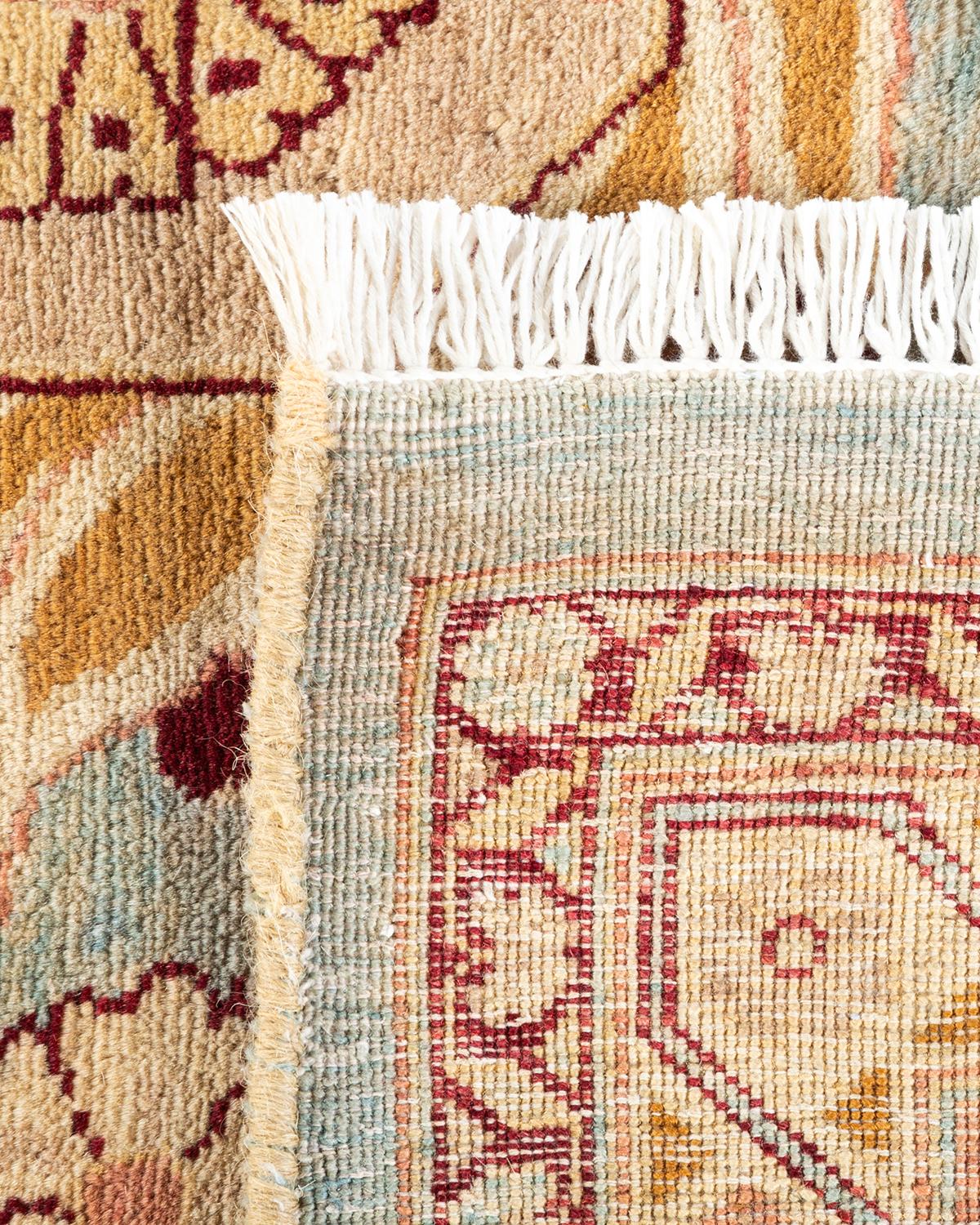 XXIe siècle et contemporain Tapis Mogul bleu clair à fleurs noué à la main, unique en son genre en vente