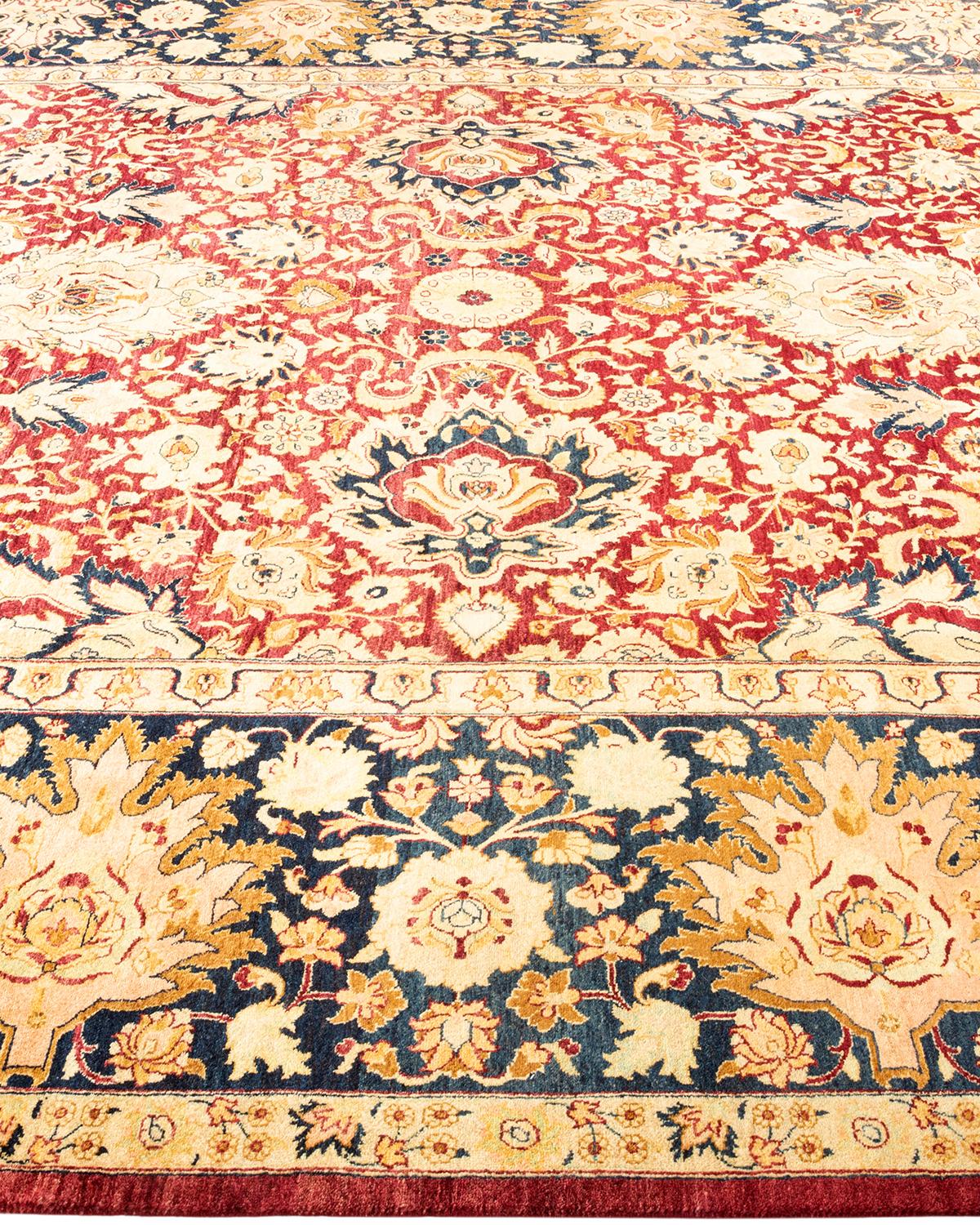 Alfombra anudada a mano con motivos florales Mogul Naranja 2,5 m x 3,5 m en Nuevo estado para la venta en Norwalk, CT