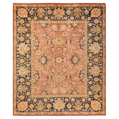 One-Of-A-Kind Hand Knotted Floral Mogul Orange Area Rug 8' 1" x 9' 7"