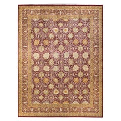 One-of-a-kind Hand Knotted Floral Mogul Orange Area Rug