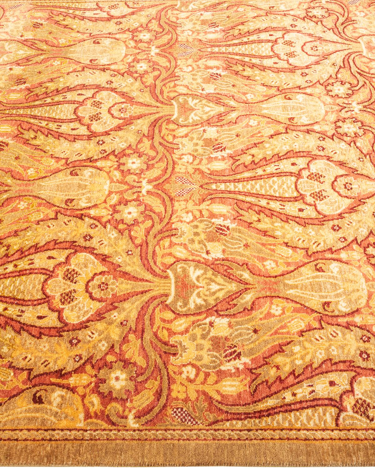 Unique en son genre Tapis floral Mogul Yellow, noué à la main Neuf - En vente à Norwalk, CT