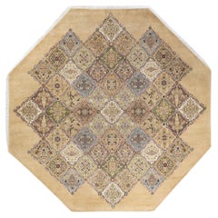 One-of-a-kind Hand Knotted Floral Mogul Yellow Area Rug