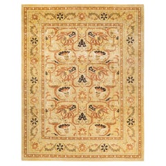 One-Of-A-Kind Hand Knotted Floral Mogul Yellow Area Rug