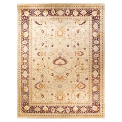 One-of-a-kind Hand Knotted Floral Mogul Yellow Area Rug