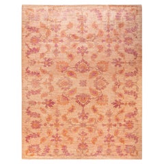 One-of-a-kind Hand Knotted Floral Oushak Beige Area Rug