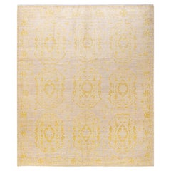 One-of-a-kind Hand Knotted Floral Oushak Ivory Area Rug