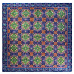 One-of-a-kind Hand Knotted Floral Suzani Blue Area Rug