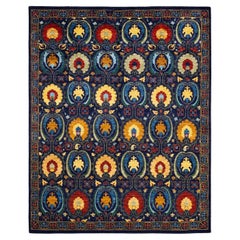 One-of-a-kind Hand Knotted Floral Suzani Blue Area Rug