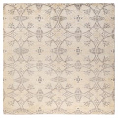 One-of-a-kind Hand Knotted Floral Suzani Ivory Area Rug