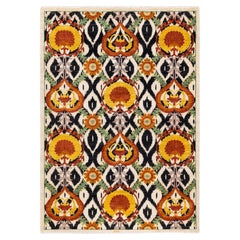 One-Of-A-Kind Hand Knotted Floral Suzani Ivory Area Rug 6
 2" x 8
 10"