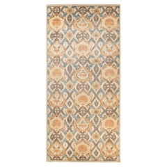 One-Of-A-Kind Hand Knotted Floral Suzani Ivory Area Rug 6
 5" x 13
 6"