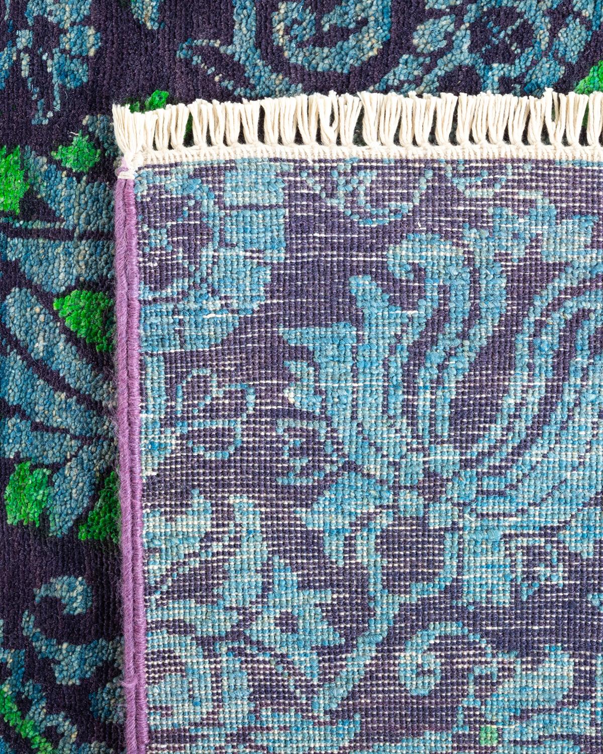 One-of-a-kind Hand Knotted Floral Suzani Purple Area Rug In New Condition In Norwalk, CT