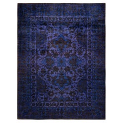 One-Of-A-Kind Hand Knotted Floral Vibrance Brown Area Rug
